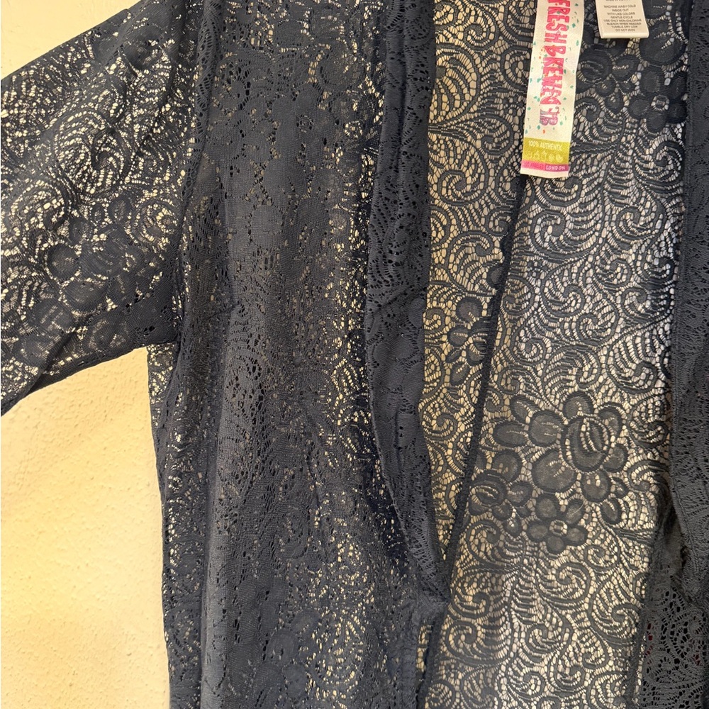 Lace Open-Front Cardigan - Picture 3 of 4